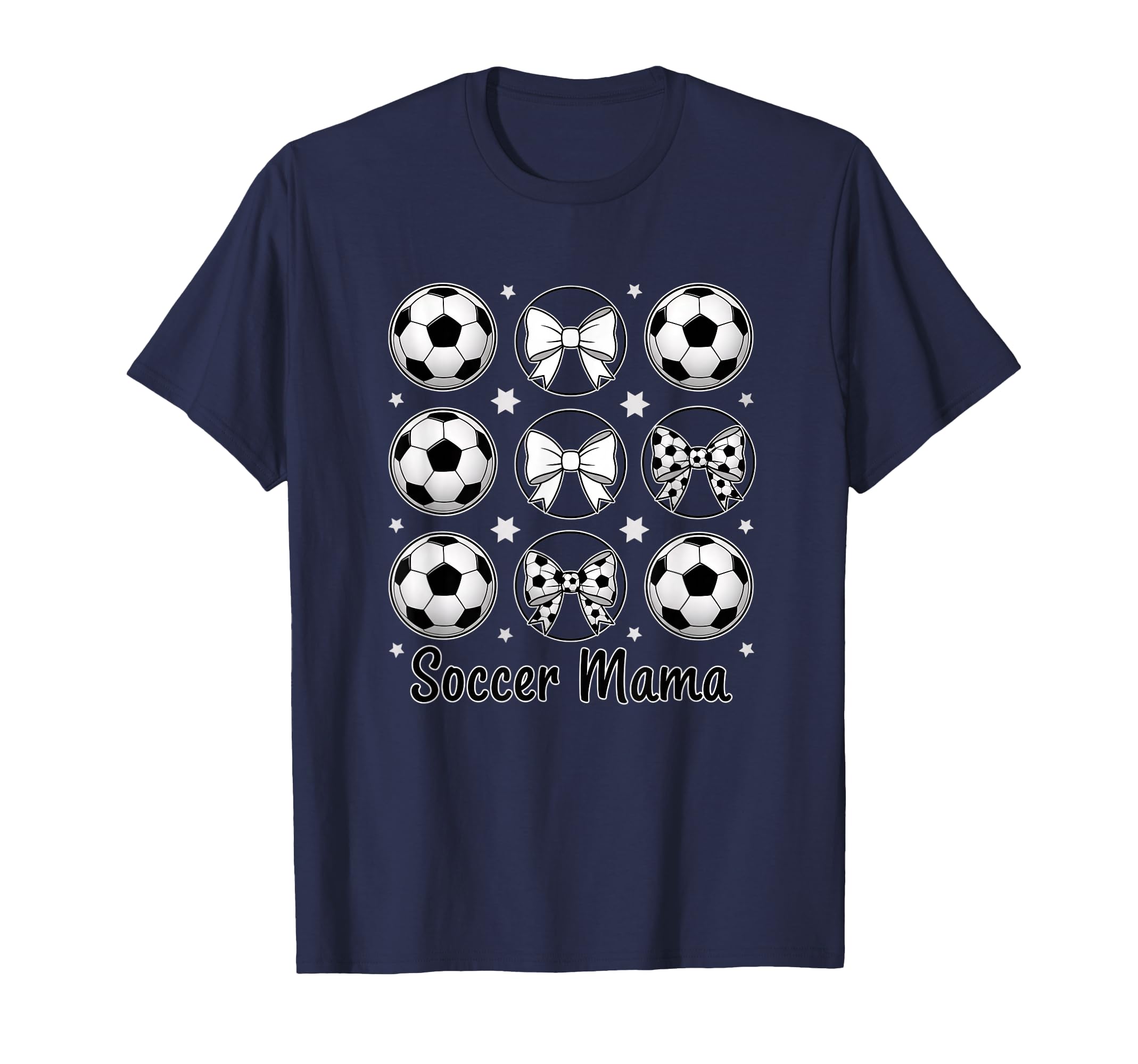 Soccer Mama Mom Soccer Mom Bow T-Shirt - Casual Everyday Wear for Adults - T-Shirt, Sweatshirt, Hoodie