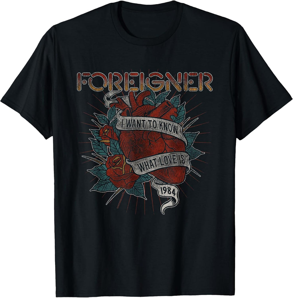 Know What Love is Heart Rose Tattoo Vintage Band - Adult & Kids T-Shirts, Sweatshirts & Hoodies apparel design preview 1