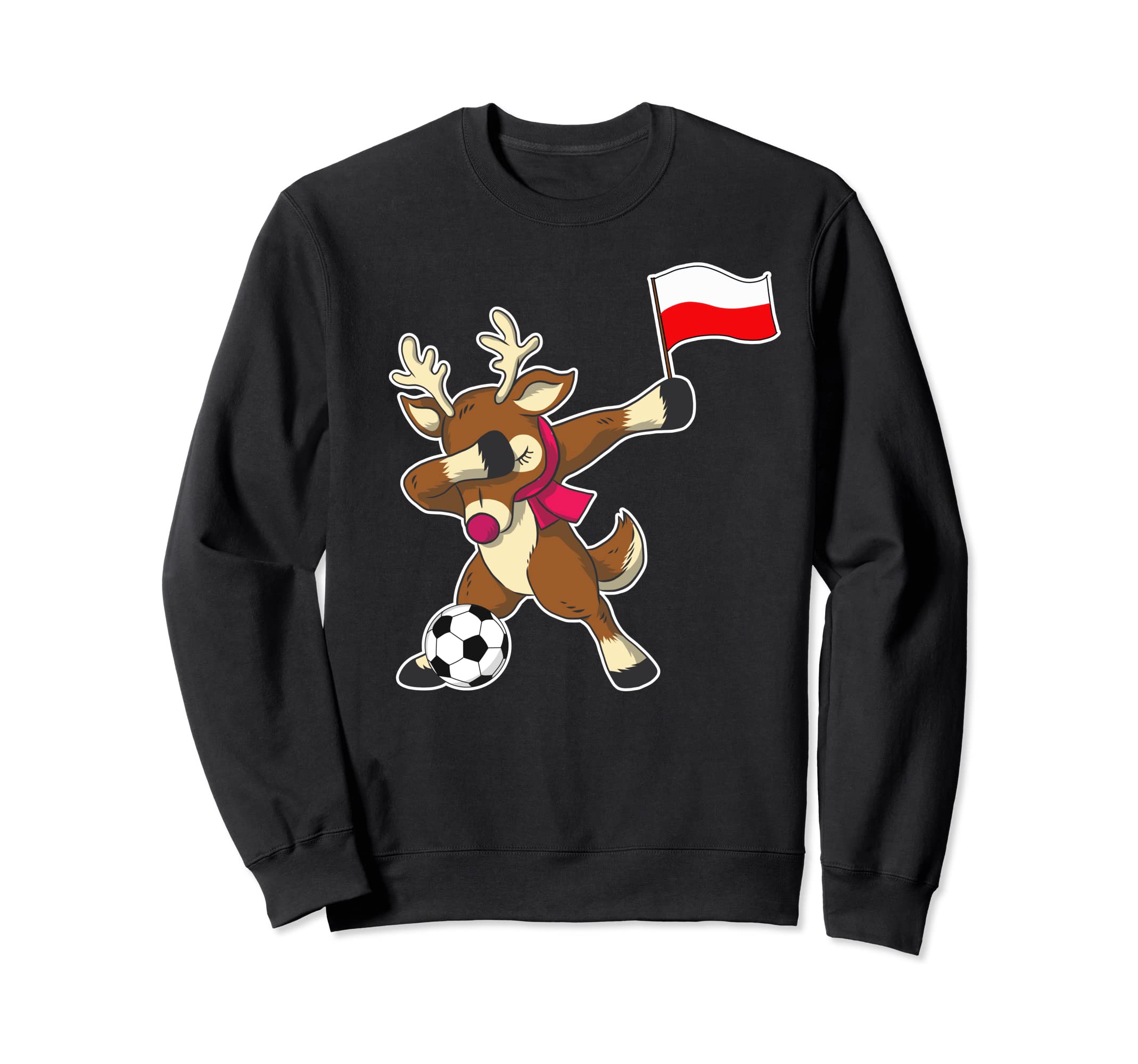 Soccer Polish Flag Reindeer Poland Sweatshirt - Minimalist Print Unisex - T-Shirt, Sweatshirt, Hoodie