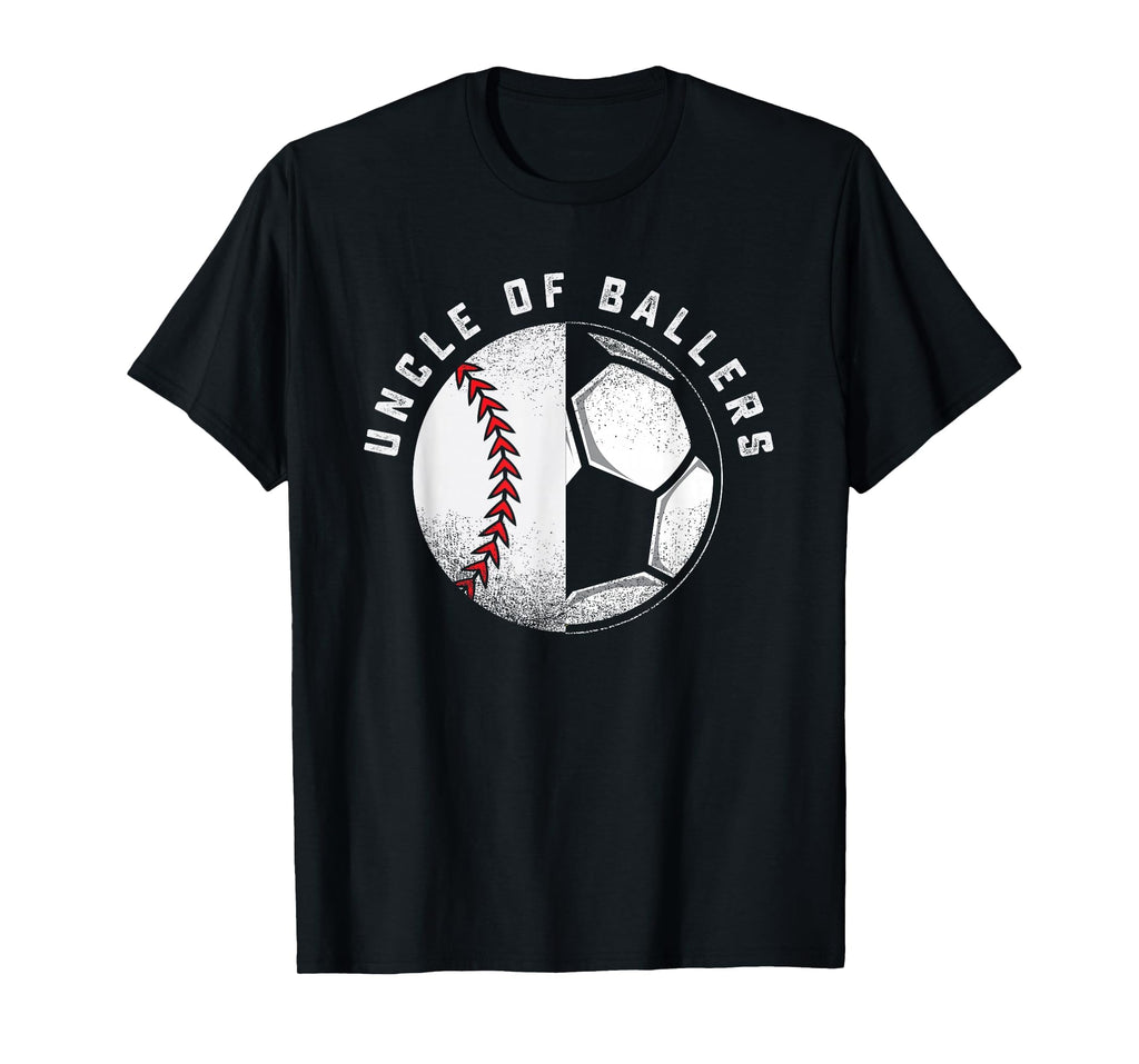 Uncle Ballers Nephew Baseball Niece Soccer T-Shirt - Graphic Print Unisex - T-Shirt, Sweatshirt, Hoodie