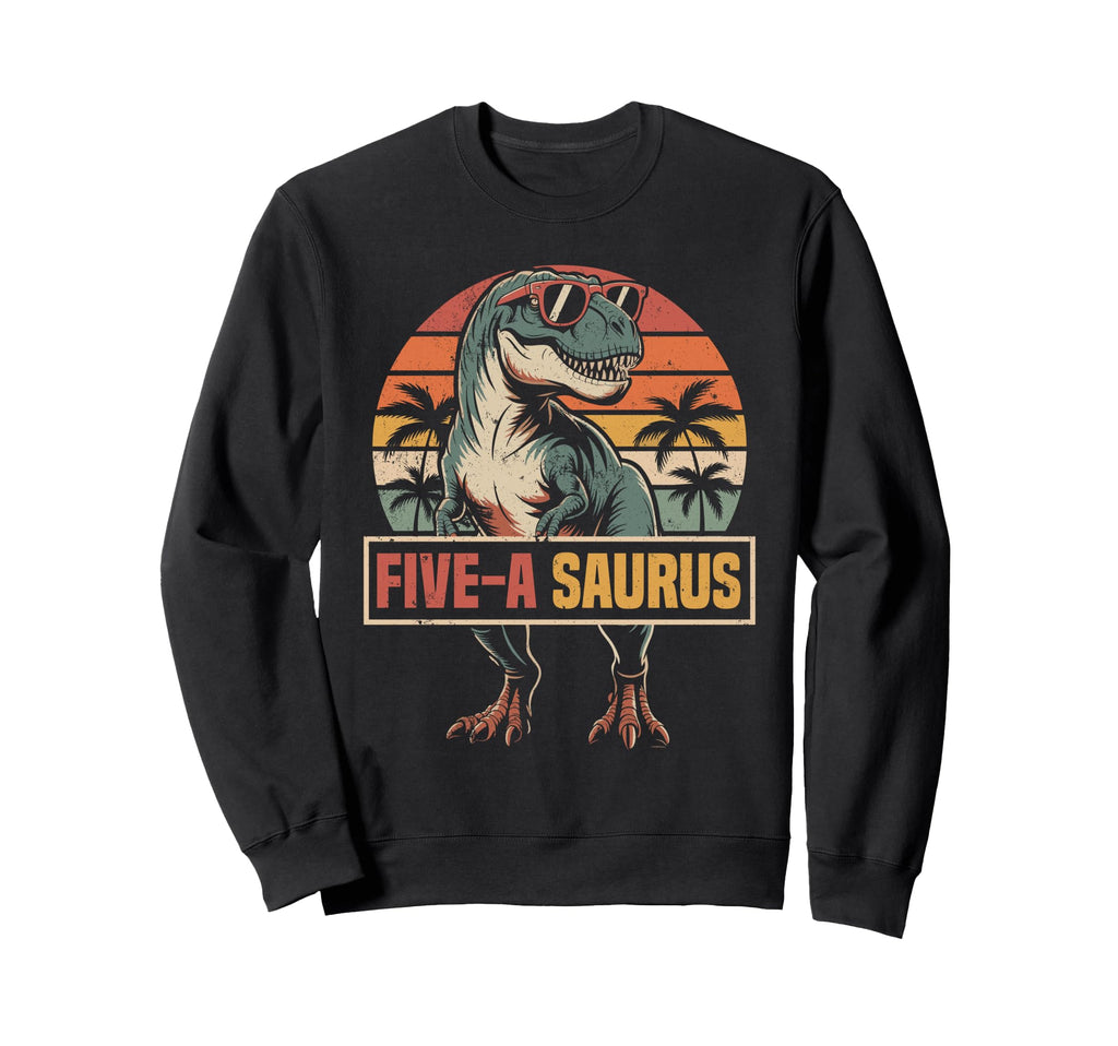 5Th Birthday 5 Yrs Old T Rex Sweatshirt - Aesthetic Graphic for Adults - T-Shirt, Sweatshirt, Hoodie