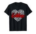 Bulldogs Red Cheetah Leopard Heart T-Shirt - Unique Graphic for Adults - T-Shirt, Sweatshirt, Hoodie