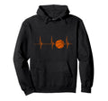 Basketball Ball Sport Heartbeat Ecg Hoodie - Custom Art Print Men Women - T-Shirt, Sweatshirt, Hoodie
