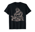 Sloth Riding Tortoise Adventure Animal T-Shirt - Minimalist Print Men Women - T-Shirt, Sweatshirt, Hoodie