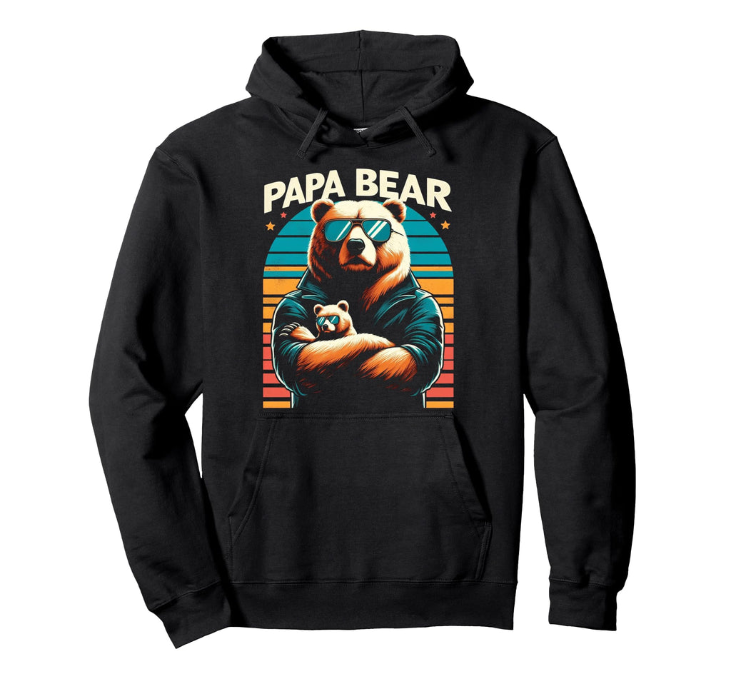 Papa Bear Funny Bears Animal Lover Dad Hoodie - Minimalist Print Men Women - T-Shirt, Sweatshirt, Hoodie