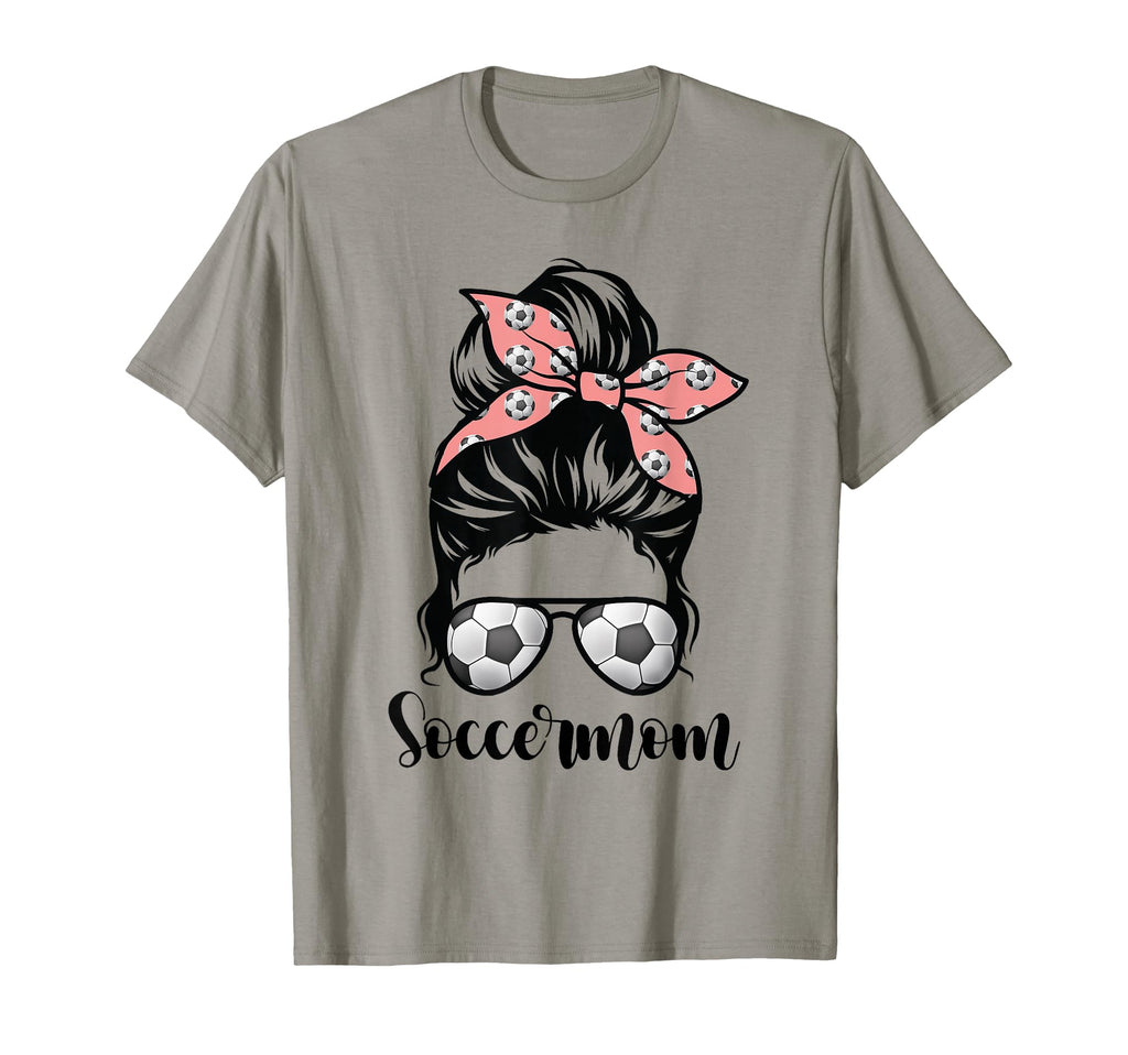 Soccer Mom Messy Bun Lovers Mother T-Shirt - Novelty Apparel for Adults - T-Shirt, Sweatshirt, Hoodie