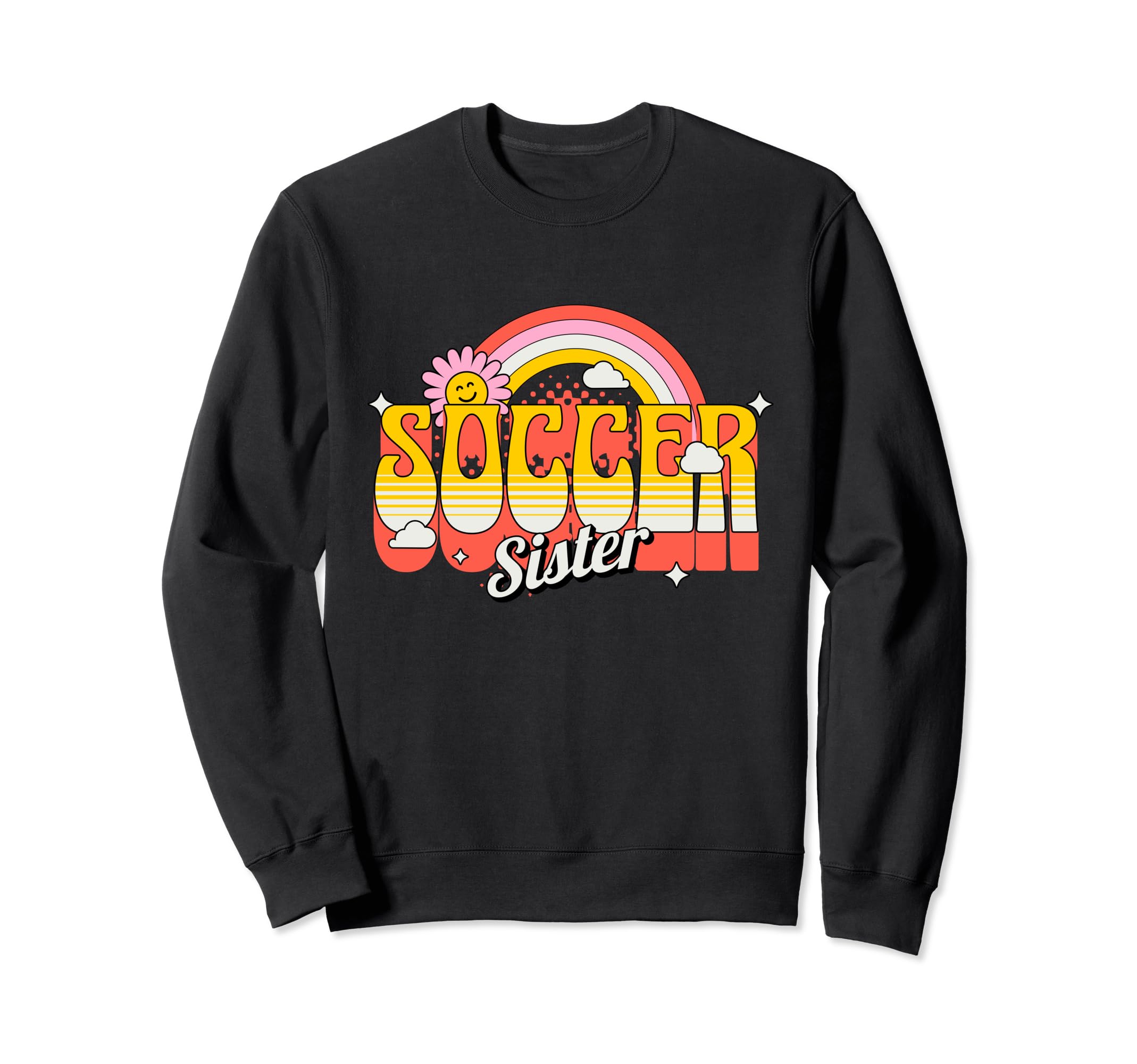 Soccer Sister Groovy Soccer Fan Sweatshirt - Graphic Print Unisex - T-Shirt, Sweatshirt, Hoodie