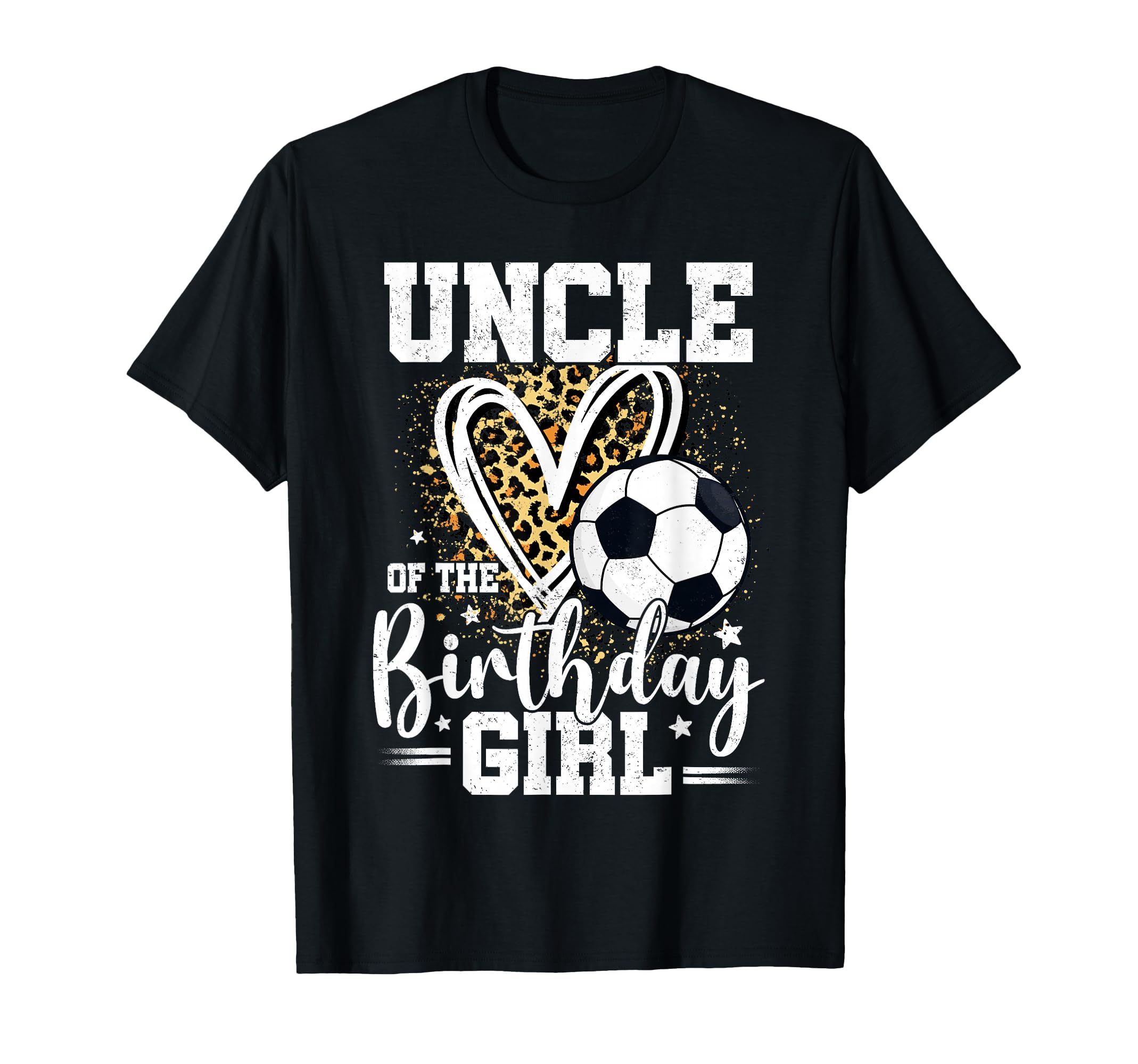 Uncle Birthday Soccer Ball Uncle Leopard T-Shirt - Trendy Graphic Unisex - T-Shirt, Sweatshirt, Hoodie