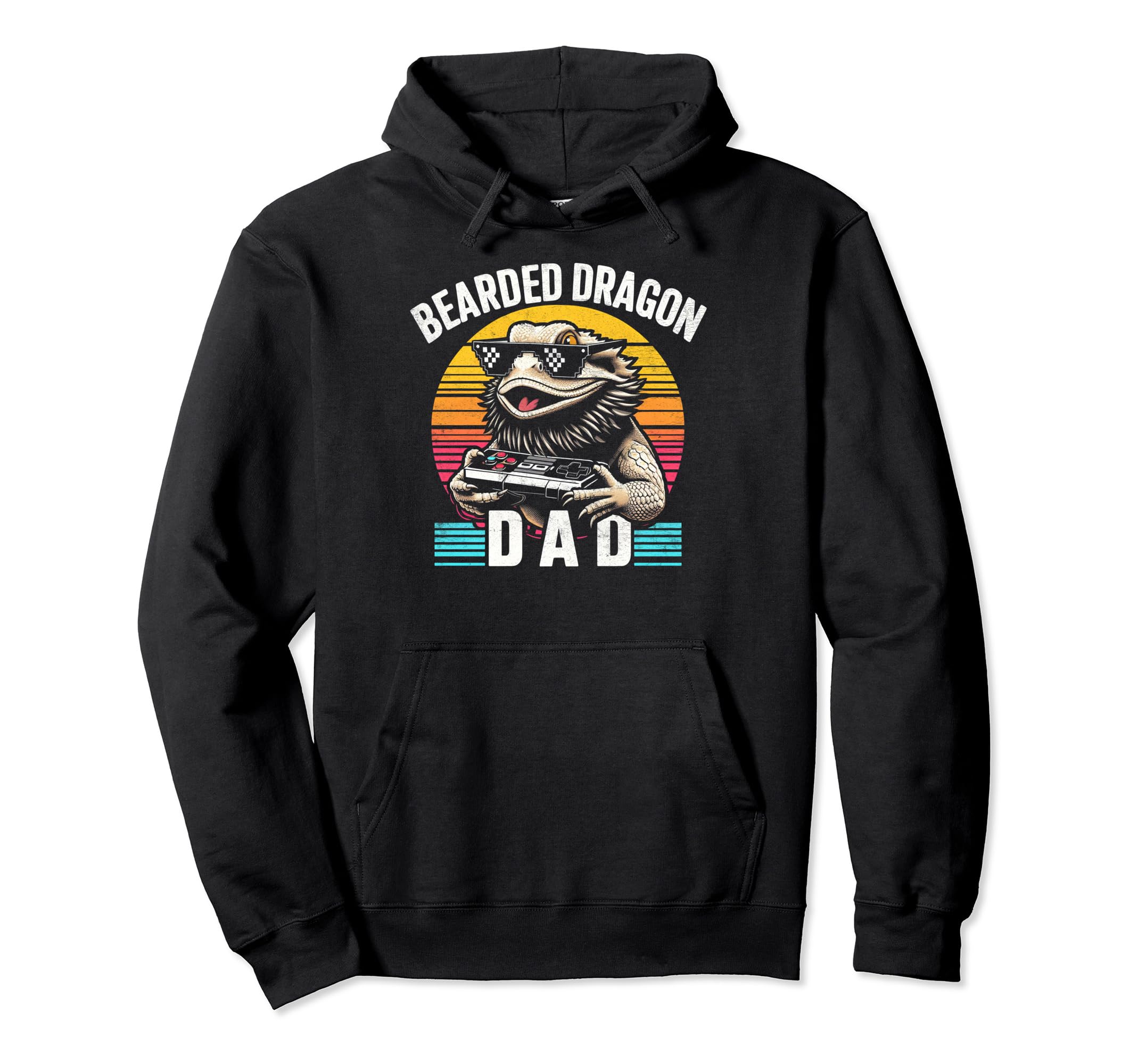 Bearded Dragon Dad Video Game Lizard Hoodie - Aesthetic Graphic for Adults - T-Shirt, Sweatshirt, Hoodie