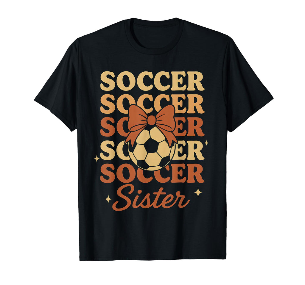 Soccer Coquette Bow Soccer Sister T-Shirt - Minimalist Print for Adults - T-Shirt, Sweatshirt, Hoodie