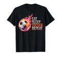 Eat Sleep Soccer Repet Goalie Player Fan T-Shirt - Graphic Print Unisex - T-Shirt, Sweatshirt, Hoodie