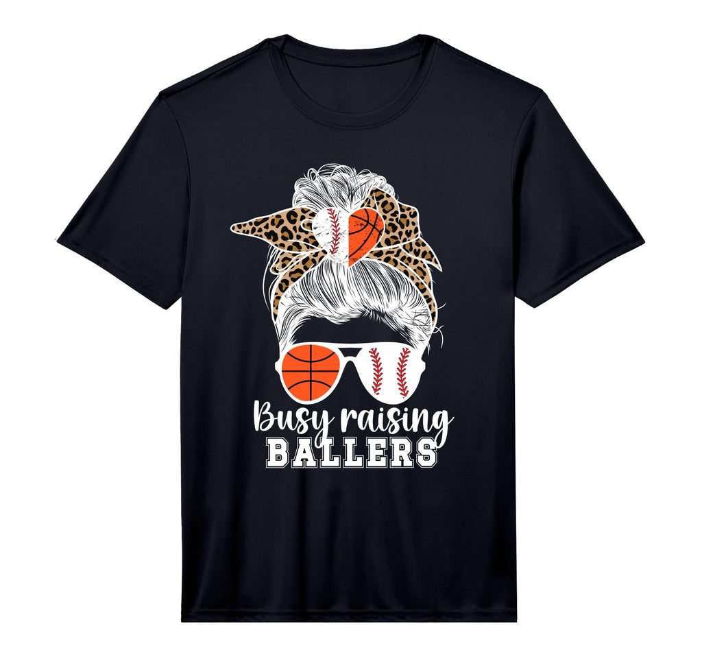Mens Busy Raising Ballers Baseball T-Shirt - Minimalist Print for Adults - T-Shirt, Sweatshirt, Hoodie