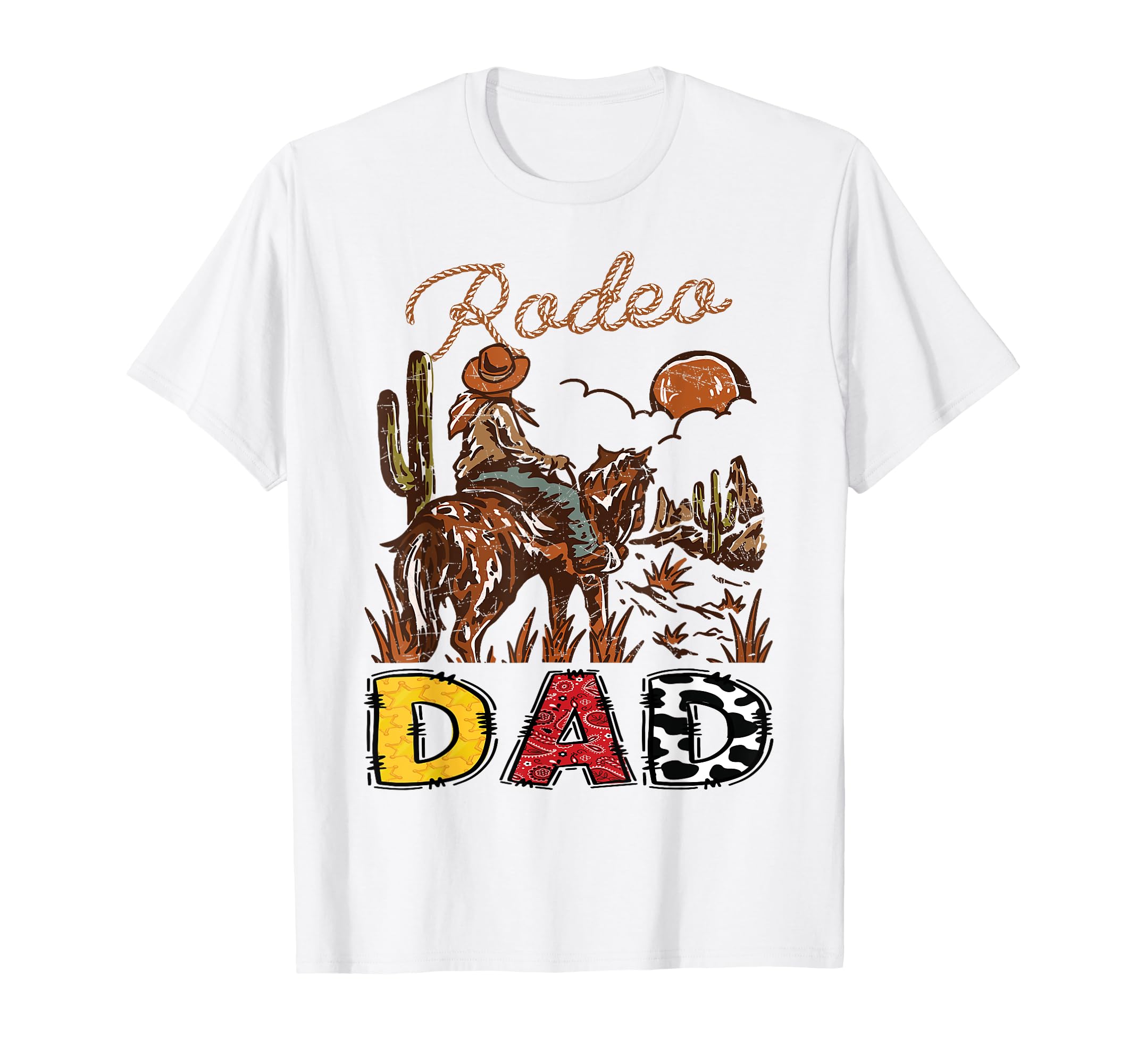 Rodeo Dad Cowboy Western Birthday T-Shirt - Aesthetic Graphic Men Women - T-Shirt, Sweatshirt, Hoodie