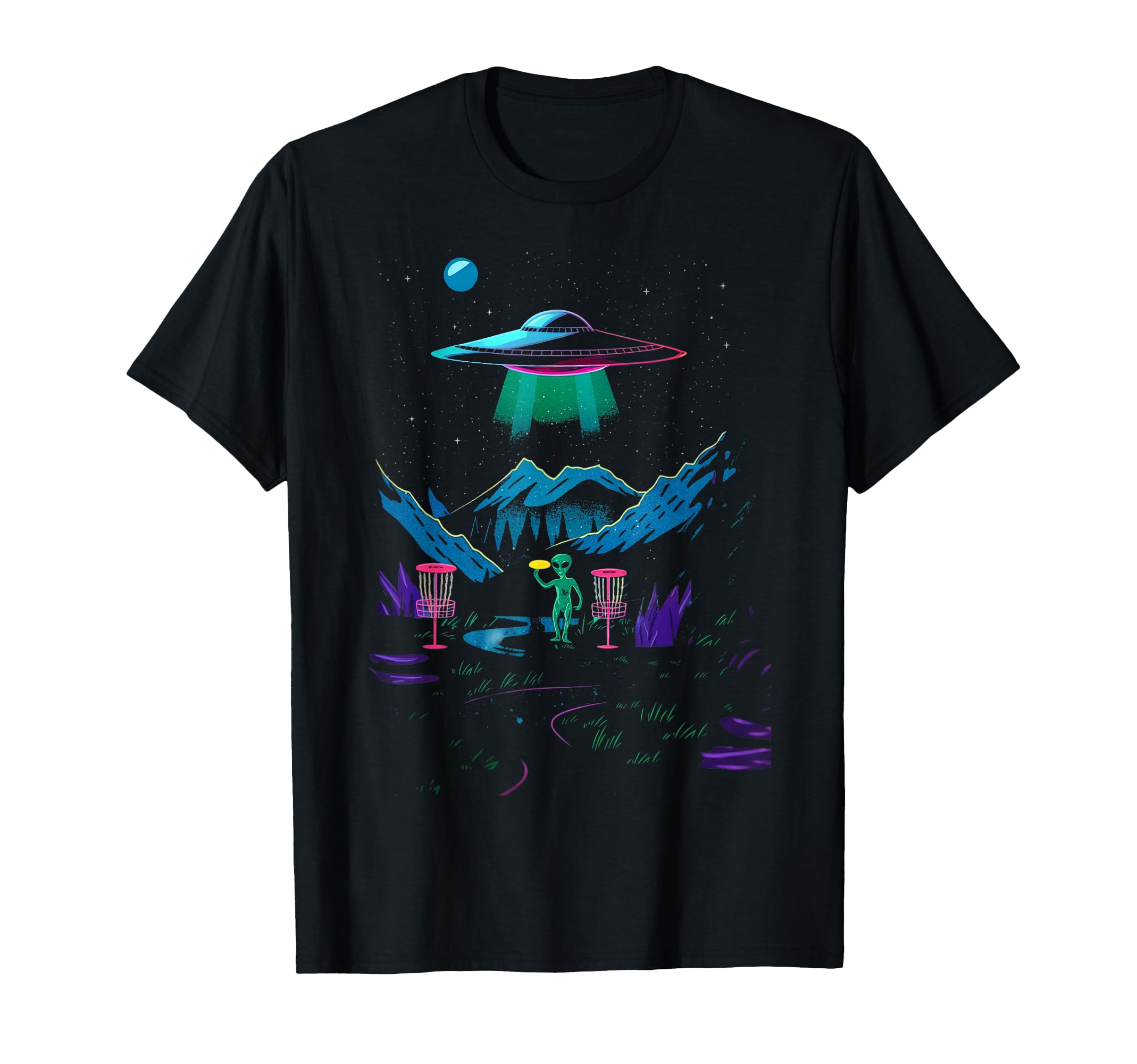 Funny Disc Golf Disc Golf Alien T-Shirt - Fun Novelty Design for Adults - T-Shirt, Sweatshirt, Hoodie