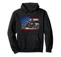 Motorcycle Usa Flag Biker Hoodie - Fun Novelty Design for Adults - T-Shirt, Sweatshirt, Hoodie