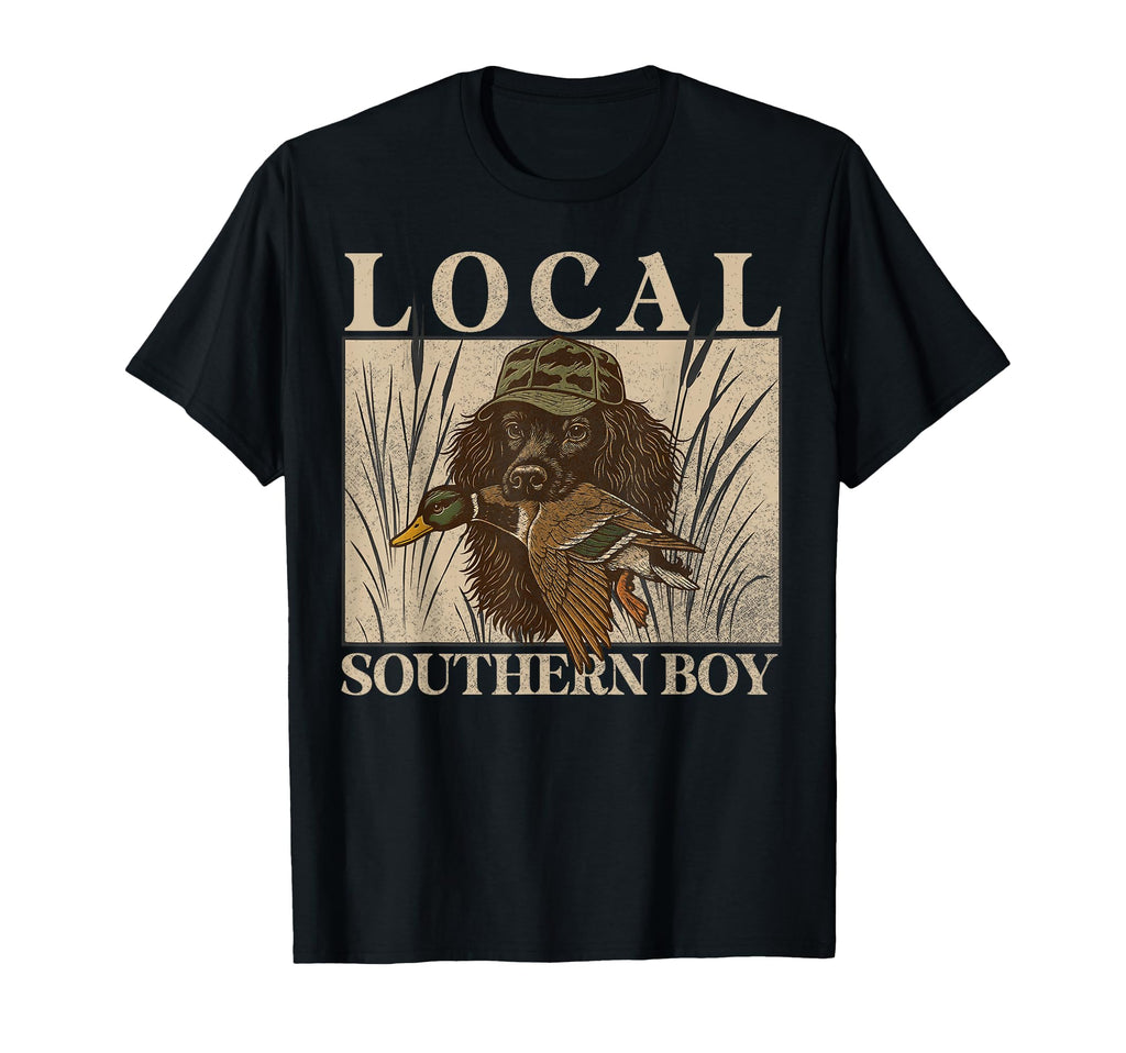 Local Southern Duck Hunting Black T-Shirt - Casual Everyday Wear Unisex - T-Shirt, Sweatshirt, Hoodie