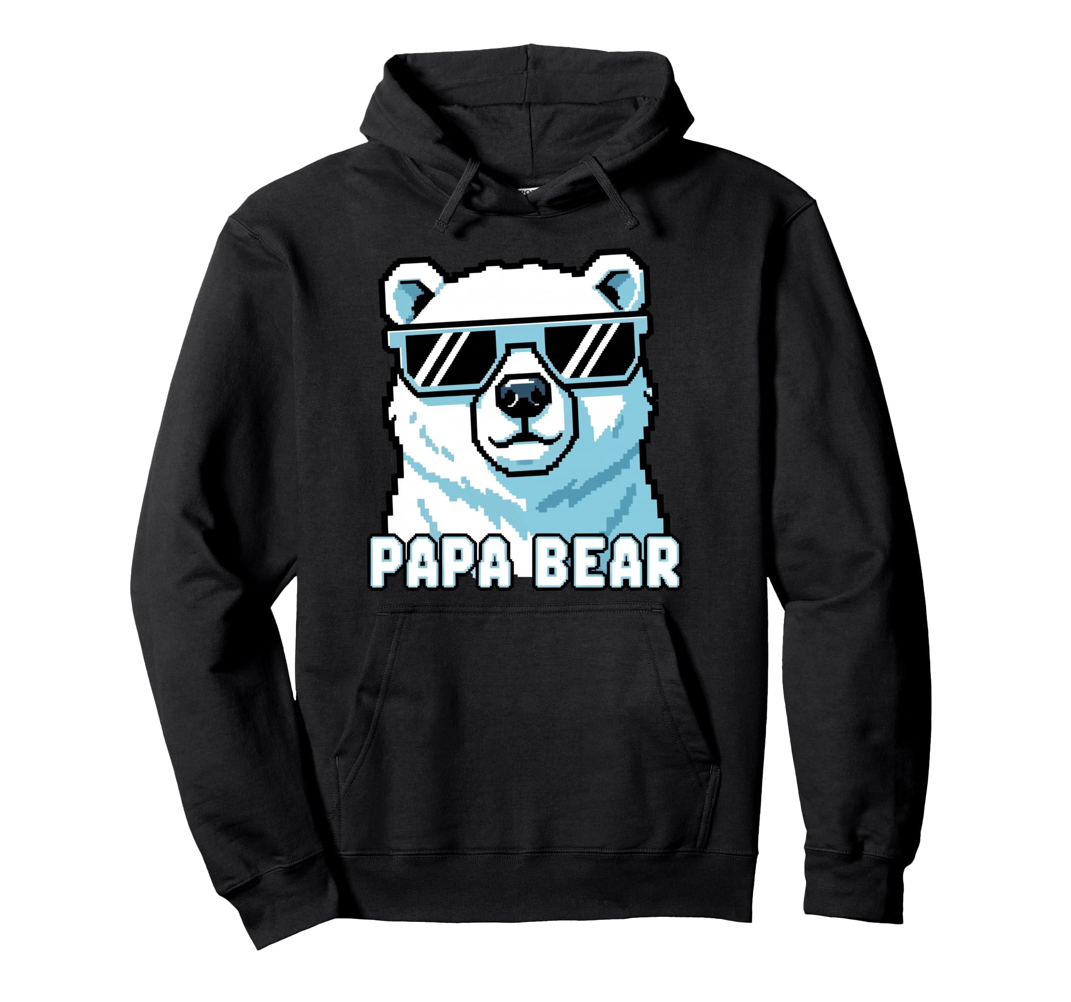 Papa Bear Pixel Art Sunglasses Hoodie - Casual Everyday Wear for Adults - T-Shirt, Sweatshirt, Hoodie