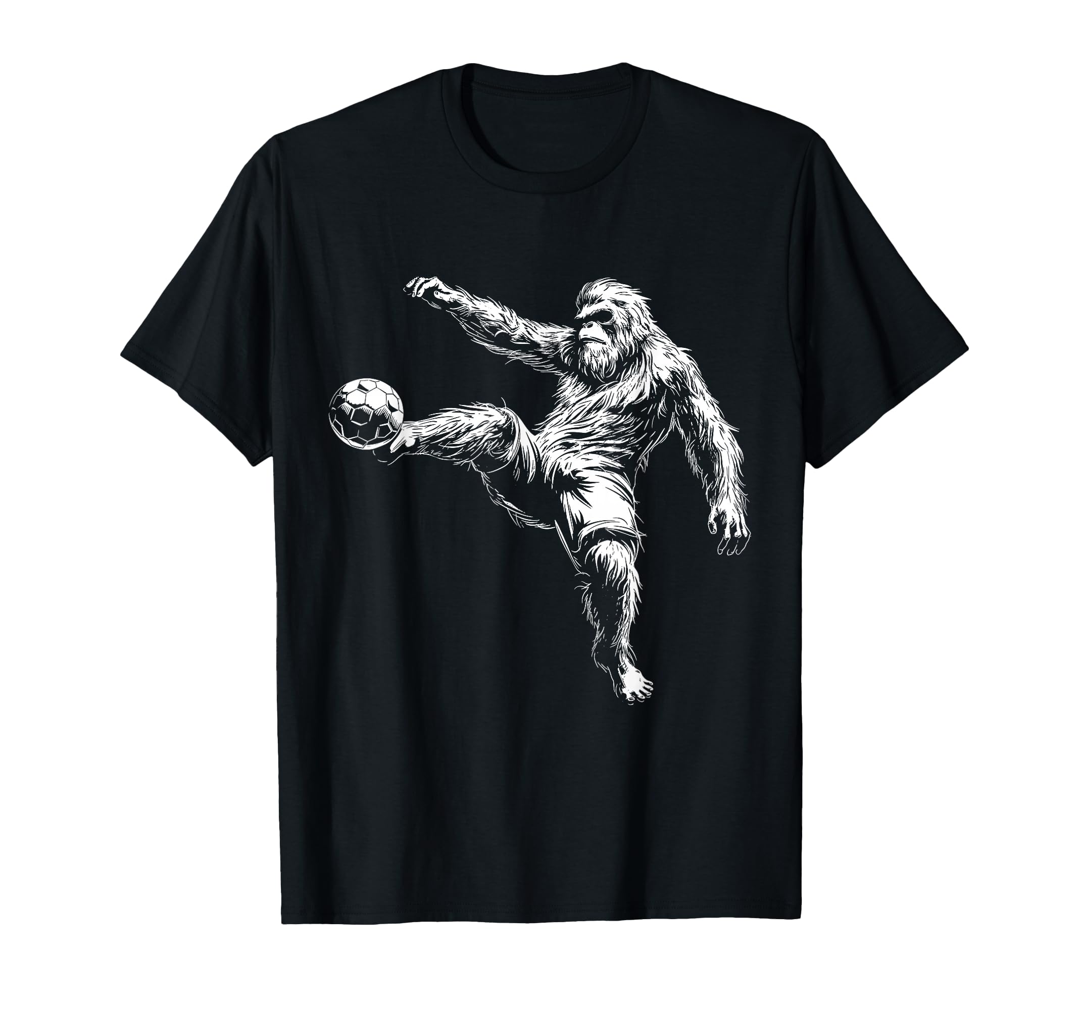 Soccer Bigfoot Sasquatch Funny T-Shirt - Fun Novelty Design for Adults - T-Shirt, Sweatshirt, Hoodie