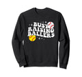 Busy Raising Ballers Softball Baseball Sweatshirt - Trendy Graphic Unisex - T-Shirt, Sweatshirt, Hoodie