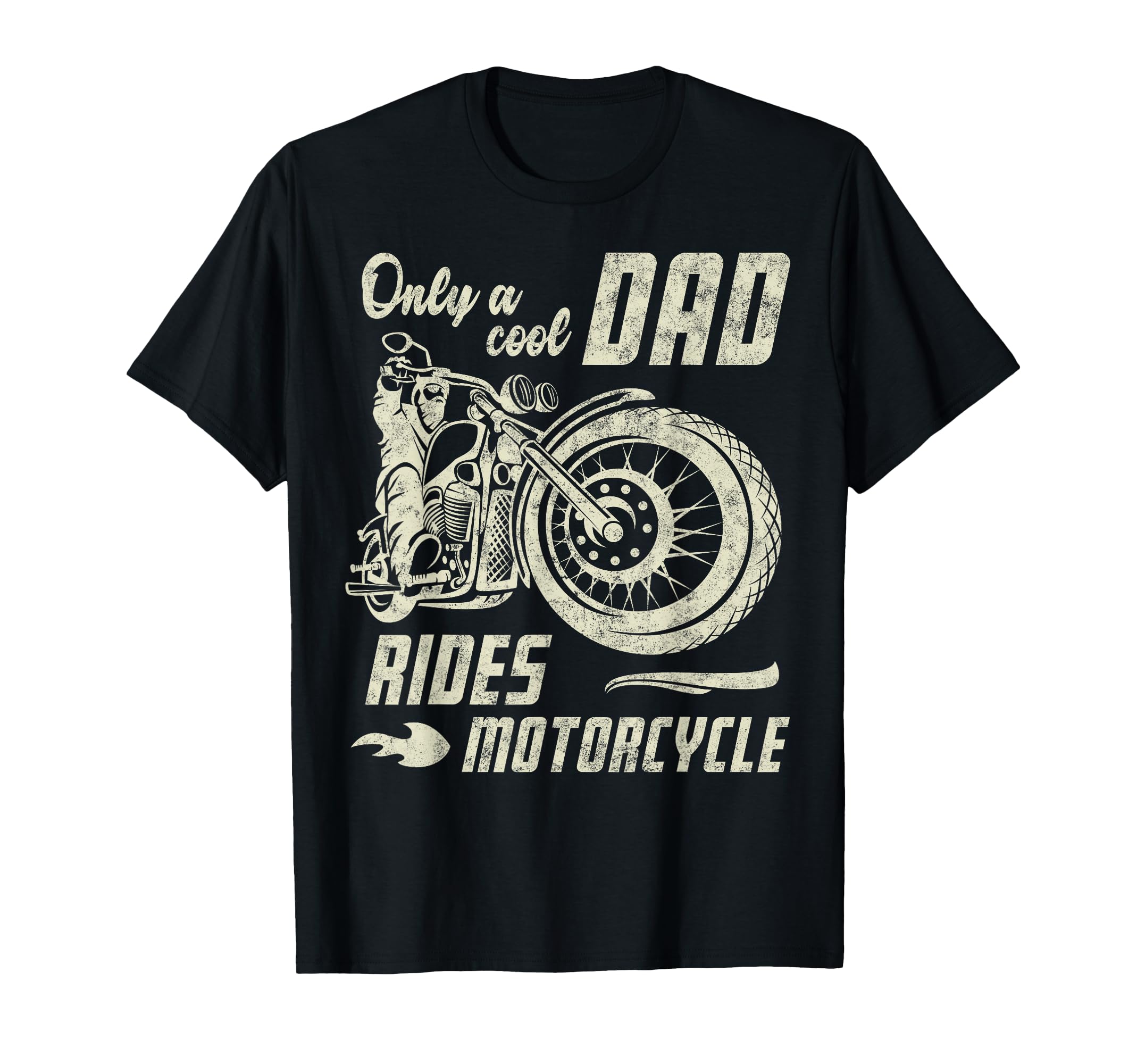 Only Dad Rides Motorcycle Fathers T-Shirt - Aesthetic Graphic Men Women - T-Shirt, Sweatshirt, Hoodie