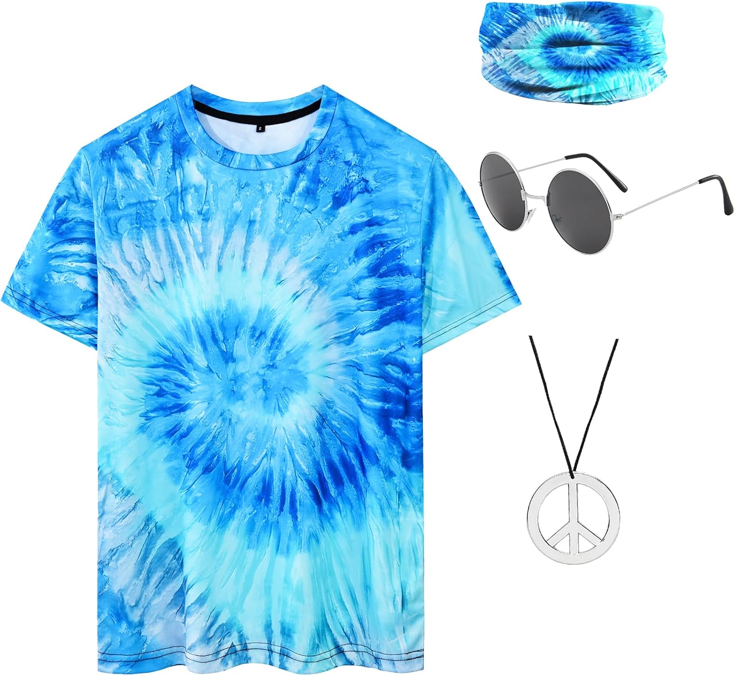 Hippie Costume for Men 60s 70s Colorful Outfits 4 PCS - Adult & Kids T-Shirts, Sweatshirts & Hoodies apparel design preview 1