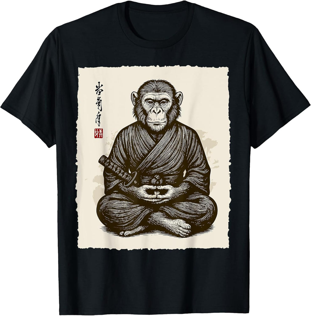 Samurai Warrior Monkey Japanese Katana Bushido Animal - Adult & Kids T-Shirts, Sweatshirts & Hoodies apparel design preview 1