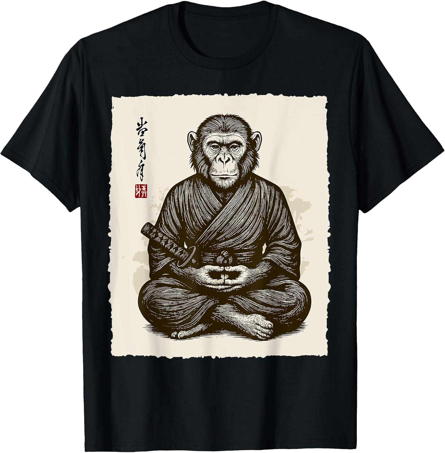 Samurai Warrior Monkey Japanese Katana Bushido Animal - Adult & Kids T-Shirts, Sweatshirts & Hoodies apparel design preview 1