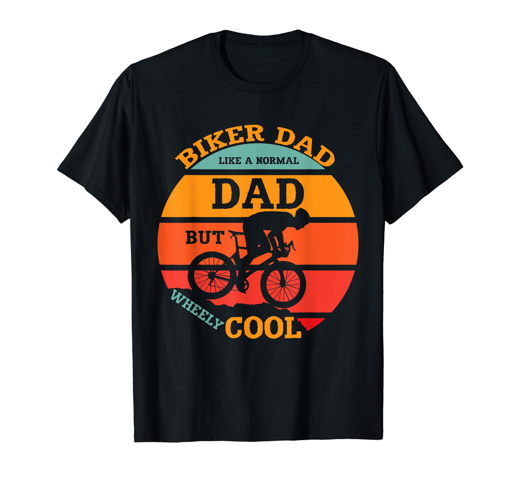 Biker Dad Sunset Cycle Enthusiast T-Shirt - Fun Novelty Design for Adults - T-Shirt, Sweatshirt, Hoodie
