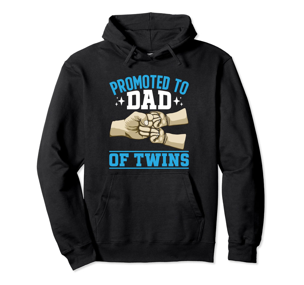 Twin Dad Father Two Promoted To Dad Hoodie - Custom Art Print Men Women - T-Shirt, Sweatshirt, Hoodie