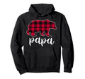 Papa Bear Red Buffalo Plaid Bear Hoodie - Trendy Graphic Men Women - T-Shirt, Sweatshirt, Hoodie