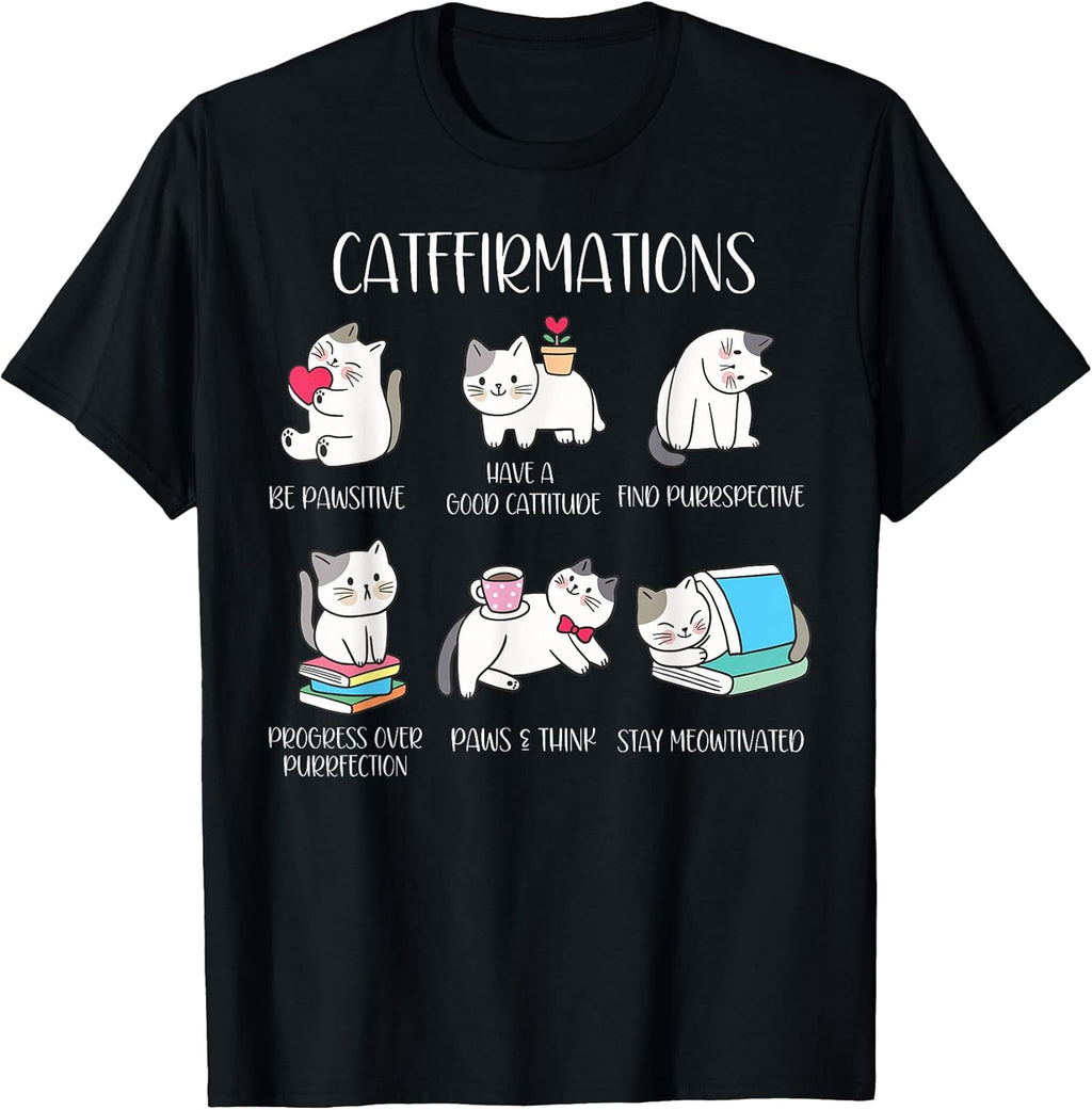Retro Cat Affirmation Inspirational Quote Positive - Adult & Kids T-Shirts, Sweatshirts & Hoodies apparel design preview 1