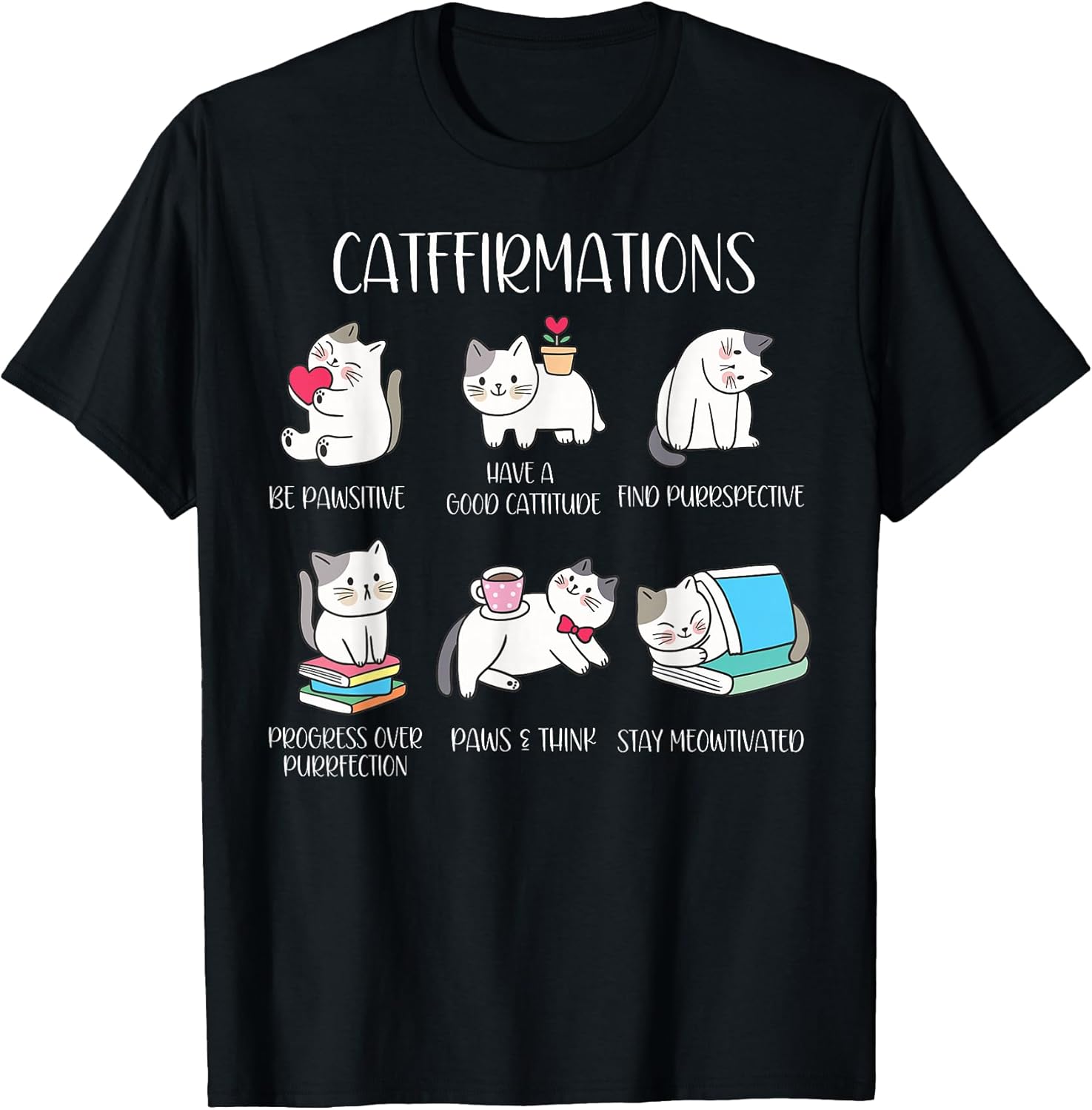 Retro Cat Affirmation Inspirational Quote Positive - Adult & Kids T-Shirts, Sweatshirts & Hoodies apparel design preview 1