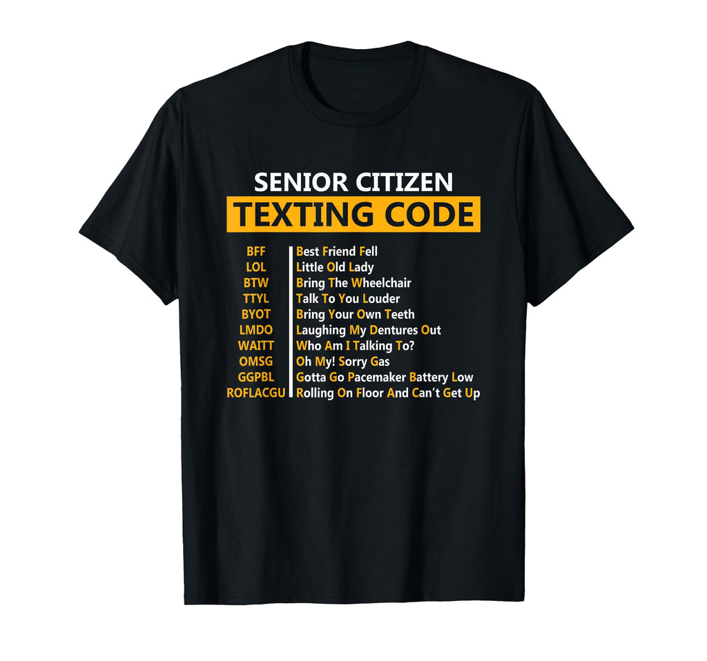 Funny Senior Citizens Texting Code T-Shirt - Aesthetic Graphic for Adults - T-Shirt, Sweatshirt, Hoodie