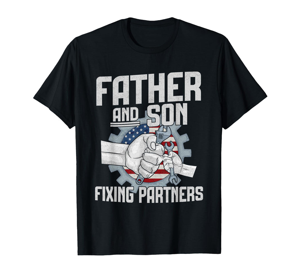 Father And Son Fixing Partners T-Shirt - Minimalist Print Men Women - T-Shirt, Sweatshirt, Hoodie