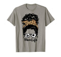 Mom Life Messy Bun Curly Hair Hockey T-Shirt - Unique Graphic Unisex - T-Shirt, Sweatshirt, Hoodie