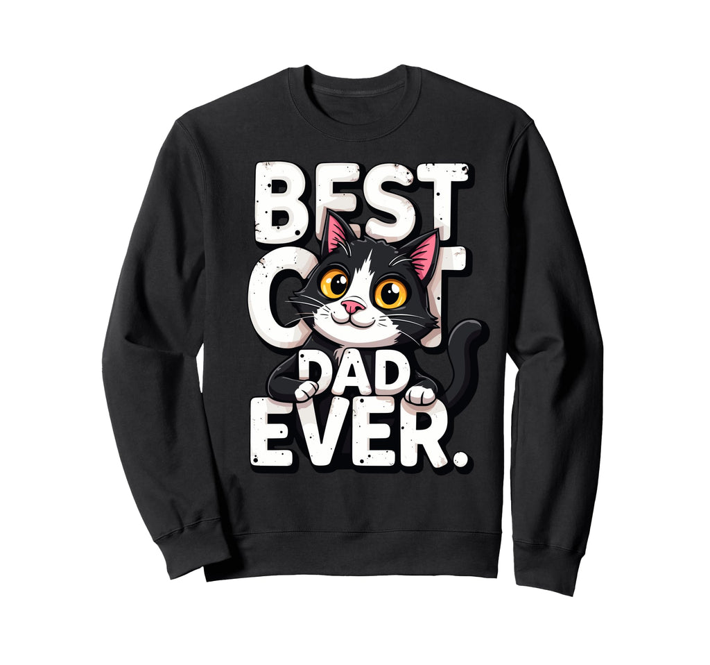 Best Cat Dad Funny Cat Lover Grandma Sweatshirt - Graphic Print for Adults - T-Shirt, Sweatshirt, Hoodie