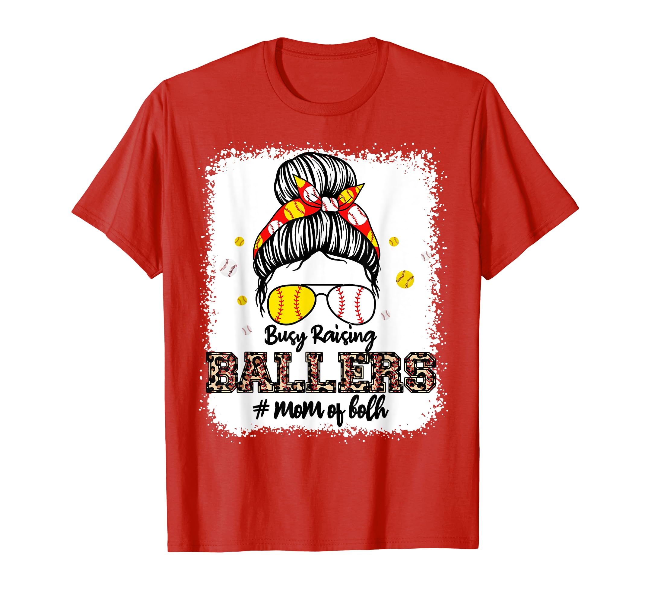 Mom Both Baseball Softball Busy Raising T-Shirt - Graphic Print for Adults - T-Shirt, Sweatshirt, Hoodie