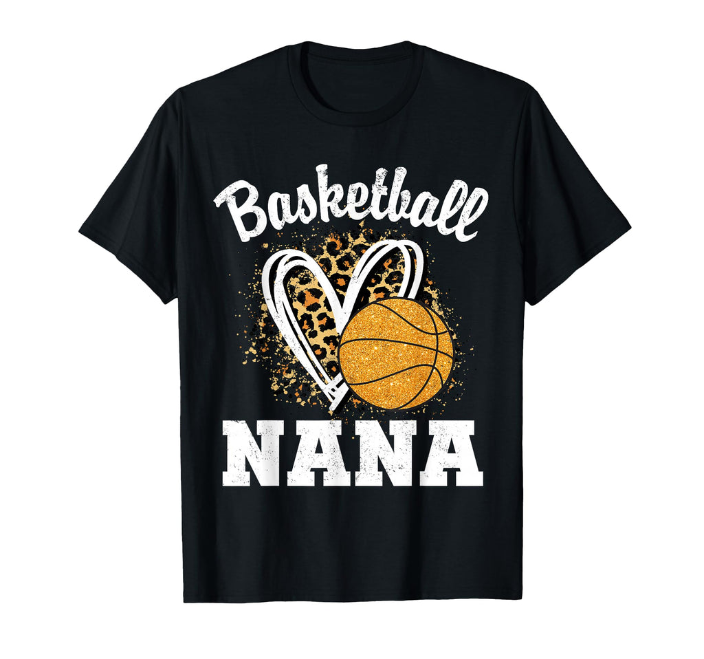 Basketball Nana Leopard Heart T-Shirt - Custom Art Print for Adults - T-Shirt, Sweatshirt, Hoodie