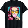 Cool Woman with Chewing Gum in Pop Art Style Costume - Adult & Kids T-Shirts, Sweatshirts & Hoodies apparel design preview 1