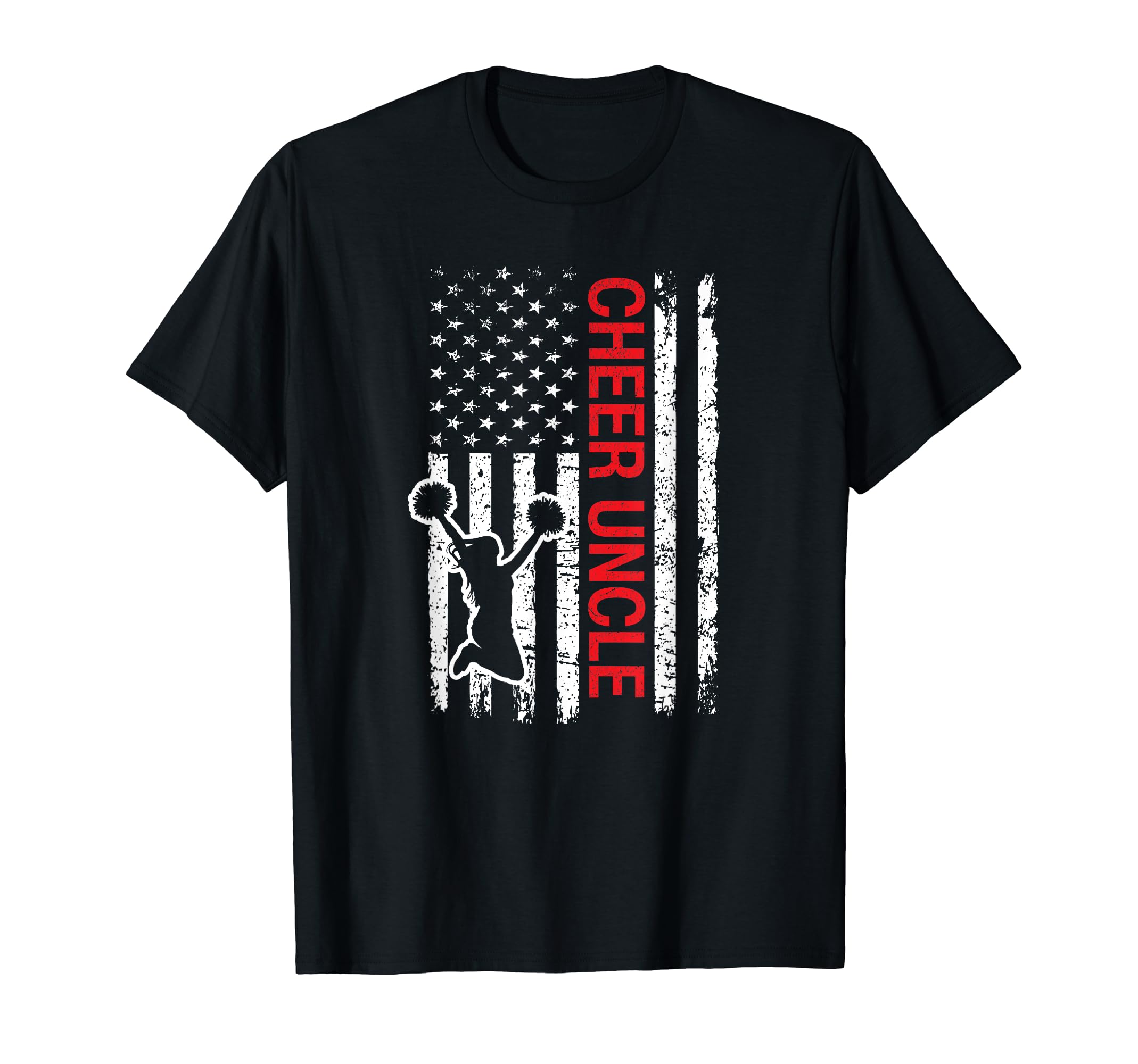 Cheer Uncle Red Cheerleader Flag T-Shirt - Trendy Graphic Men Women - T-Shirt, Sweatshirt, Hoodie