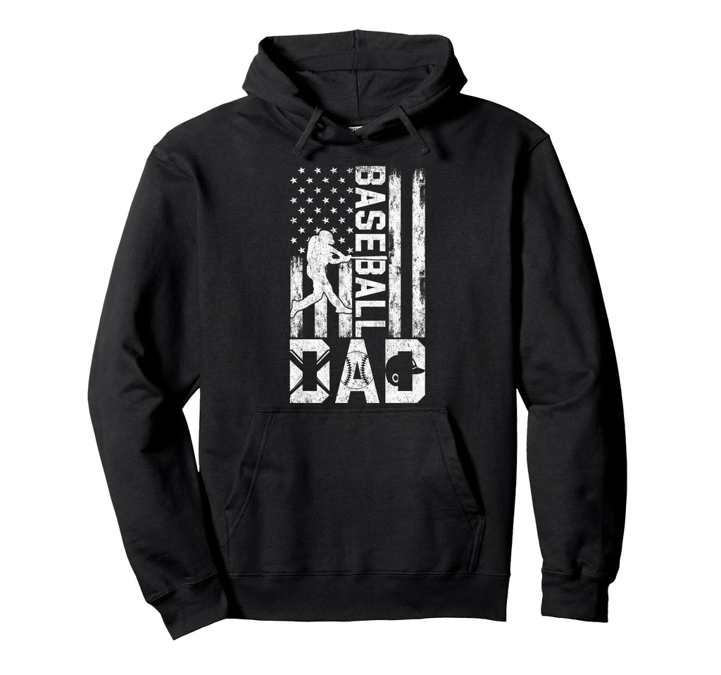 Baseball Us Flag Baseball Dad Player Coach Hoodie - Streetwear Style Unisex - T-Shirt, Sweatshirt, Hoodie