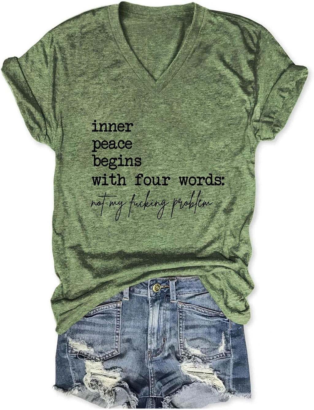 Inner Peace Begins with Four Words Sarcastic Sayings - Adult & Kids T-Shirts, Sweatshirts & Hoodies apparel design preview 1
