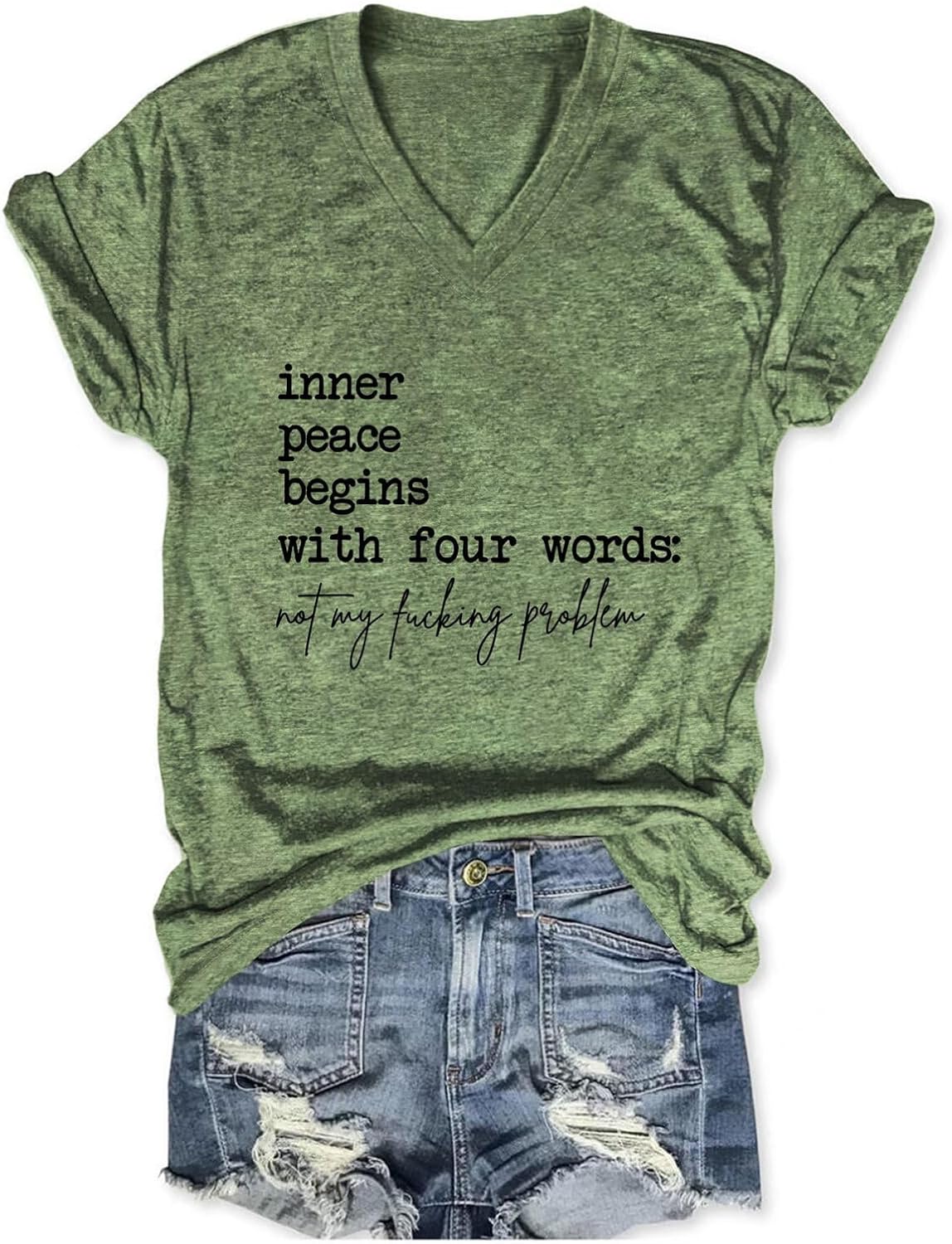 Inner Peace Begins with Four Words Sarcastic Sayings - Adult & Kids T-Shirts, Sweatshirts & Hoodies apparel design preview 1