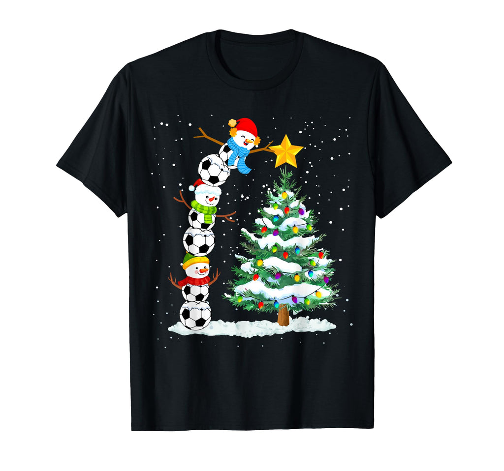 Funny Soccer Snowman Topper Tree T-Shirt - Aesthetic Graphic Unisex - T-Shirt, Sweatshirt, Hoodie