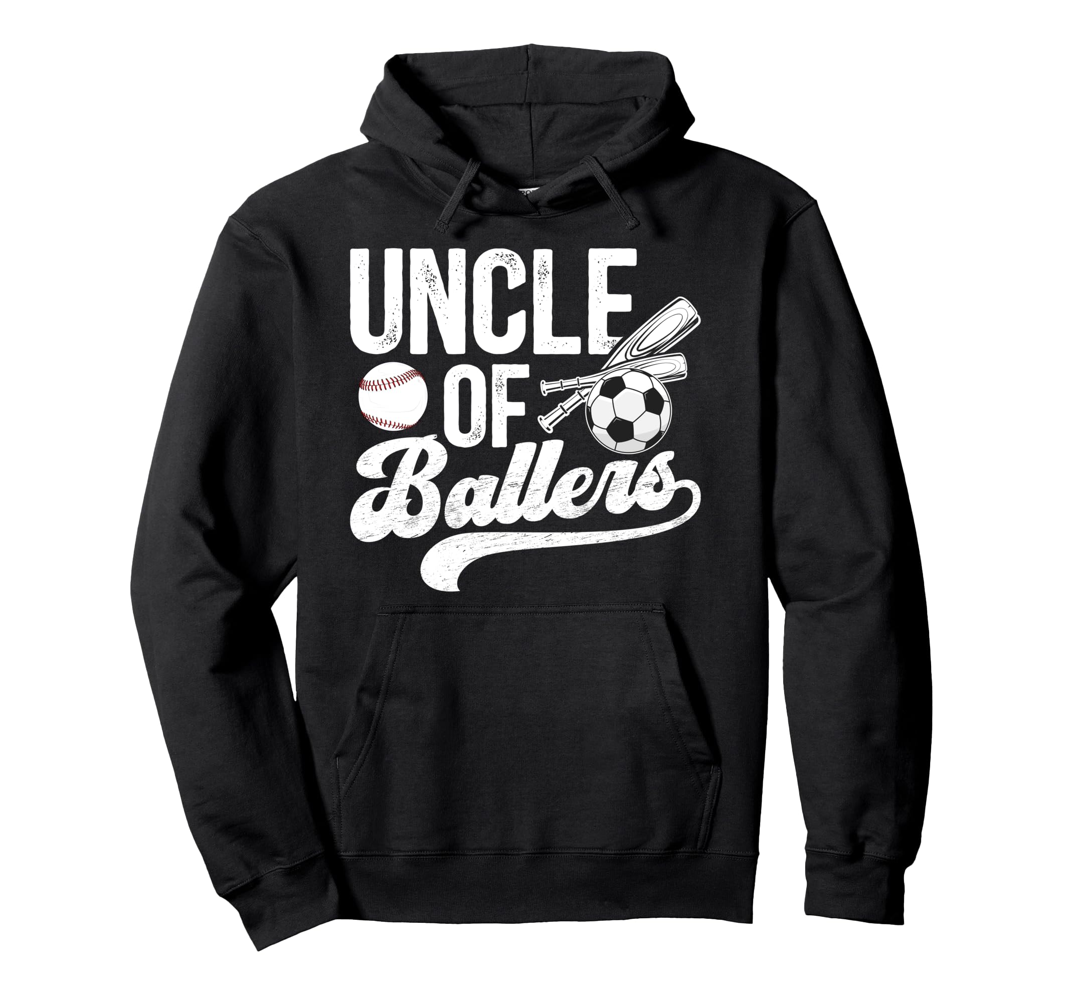 Uncle Ballers Soccer Baseball Uncle Hoodie - Trendy Graphic Men Women - T-Shirt, Sweatshirt, Hoodie