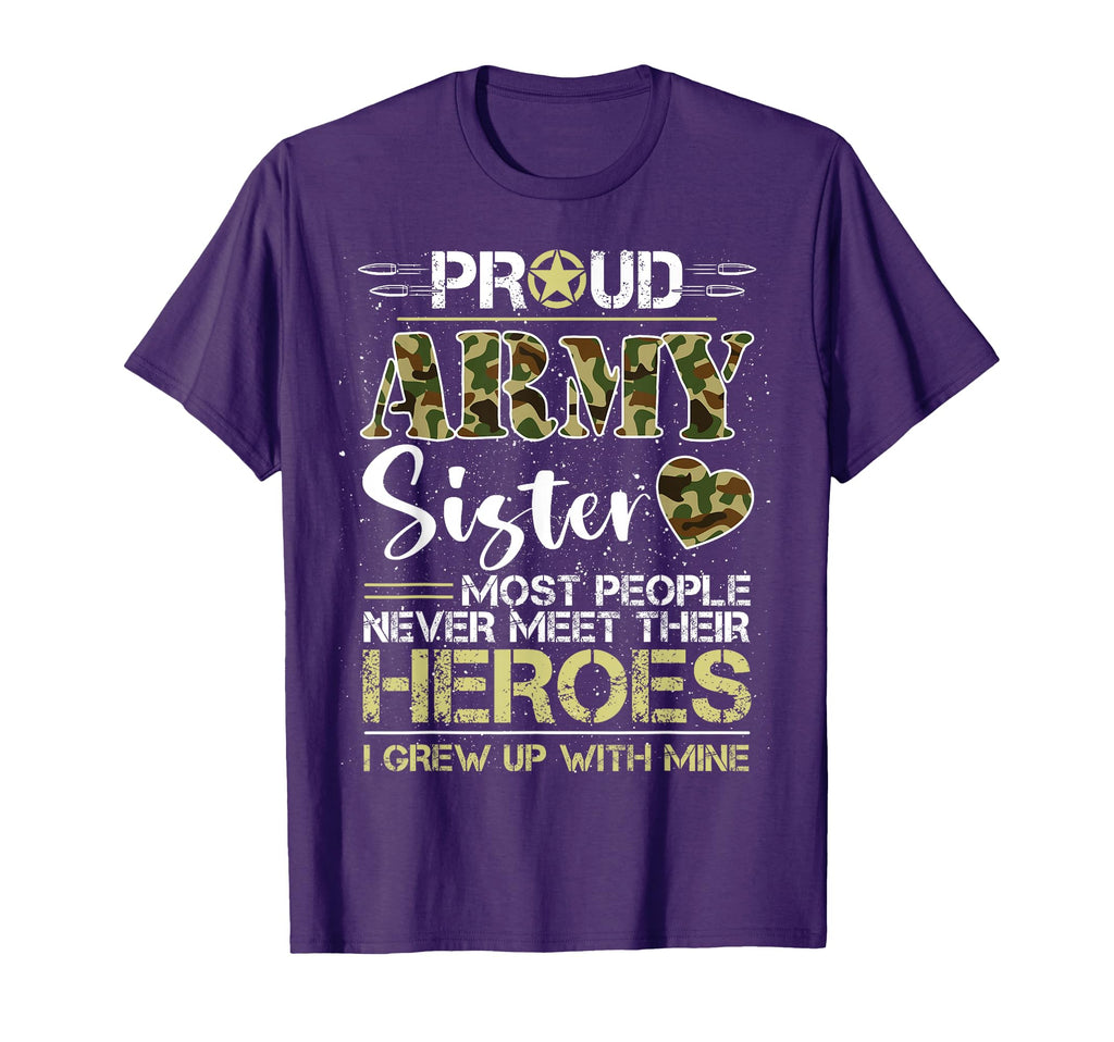 Proud Army Sister Camou Soldier Family I T-Shirt - Graphic Print Men Women - T-Shirt, Sweatshirt, Hoodie