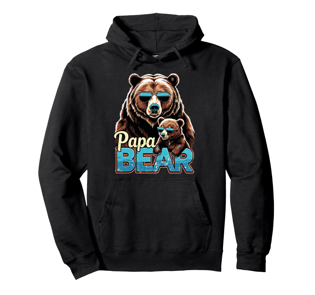 Papa Bear Husband Father Family Hoodie - Aesthetic Graphic Men Women - T-Shirt, Sweatshirt, Hoodie