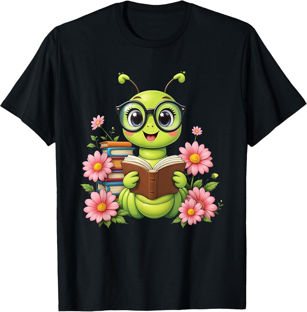 Bookworm Costume Kawaii Reading Worm for World Book - Adult & Kids T-Shirts, Sweatshirts & Hoodies apparel design preview 1