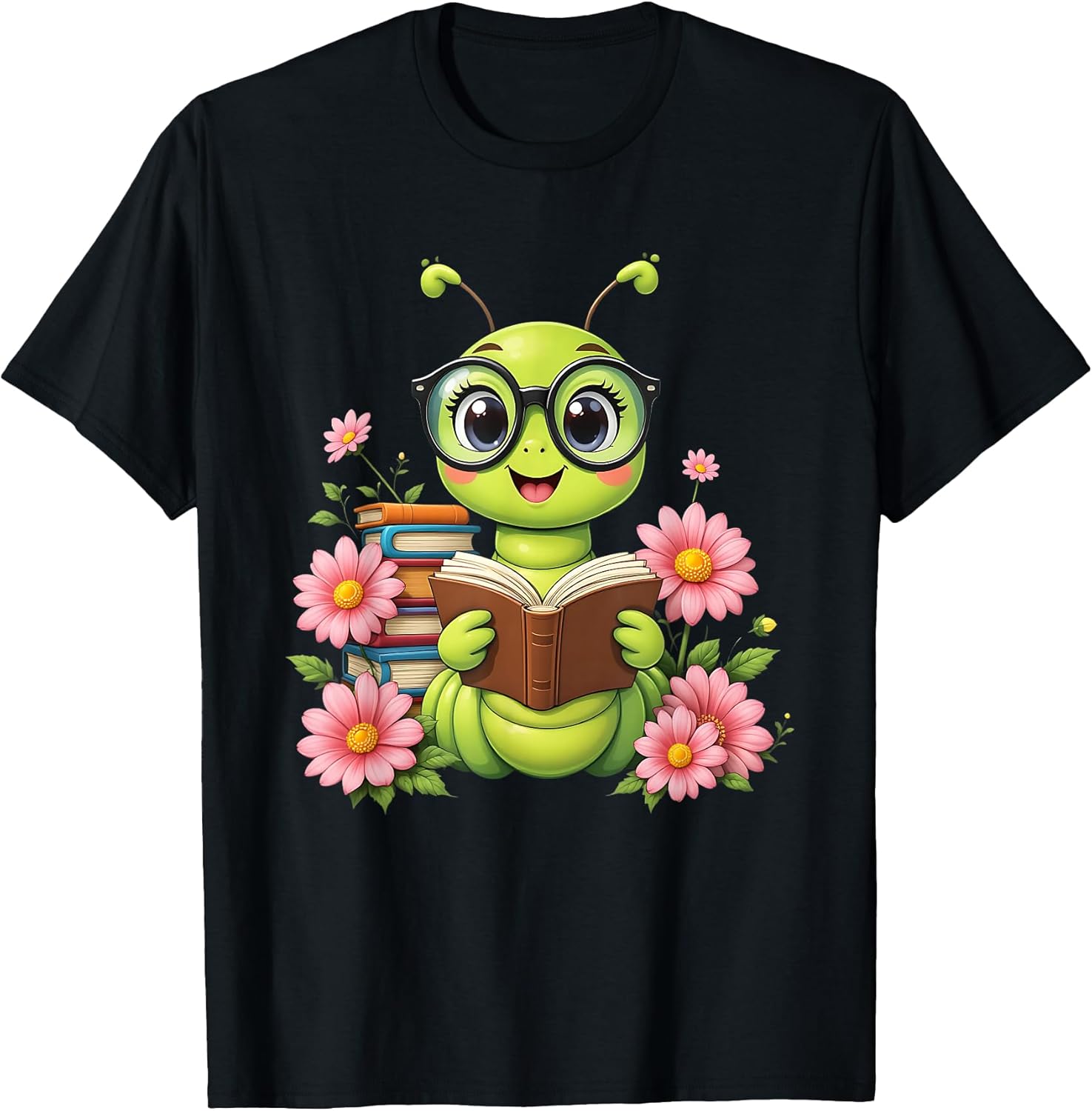 Bookworm Costume Kawaii Reading Worm for World Book - Adult & Kids T-Shirts, Sweatshirts & Hoodies apparel design preview 1