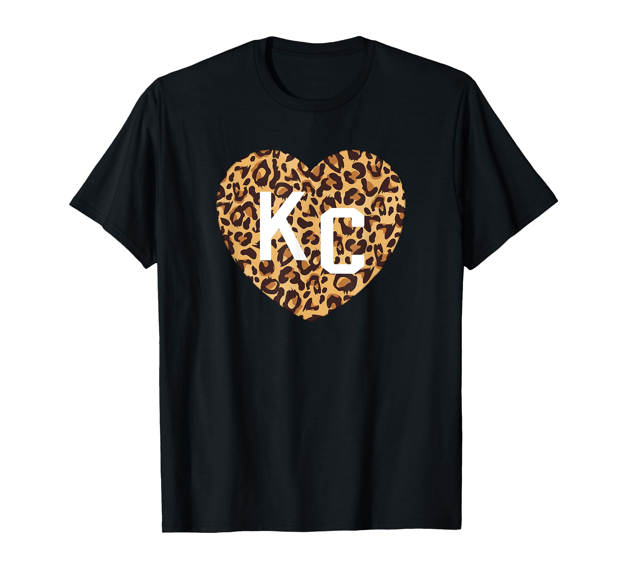 Heart Kc Cheetah Leopard Pattern T-Shirt - Custom Art Print for Adults - T-Shirt, Sweatshirt, Hoodie